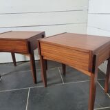 Pair of Scandinavian teak bedside tables from the 60s