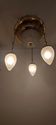 Modernist brass and glass ceiling lamp. Czechoslovakia, 1900s.