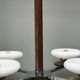 Czech Art Deco Walnut, Chrome and Opaline Glass Chandelier, 1930s
