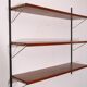 Scandinavian teak and brass metal shelf