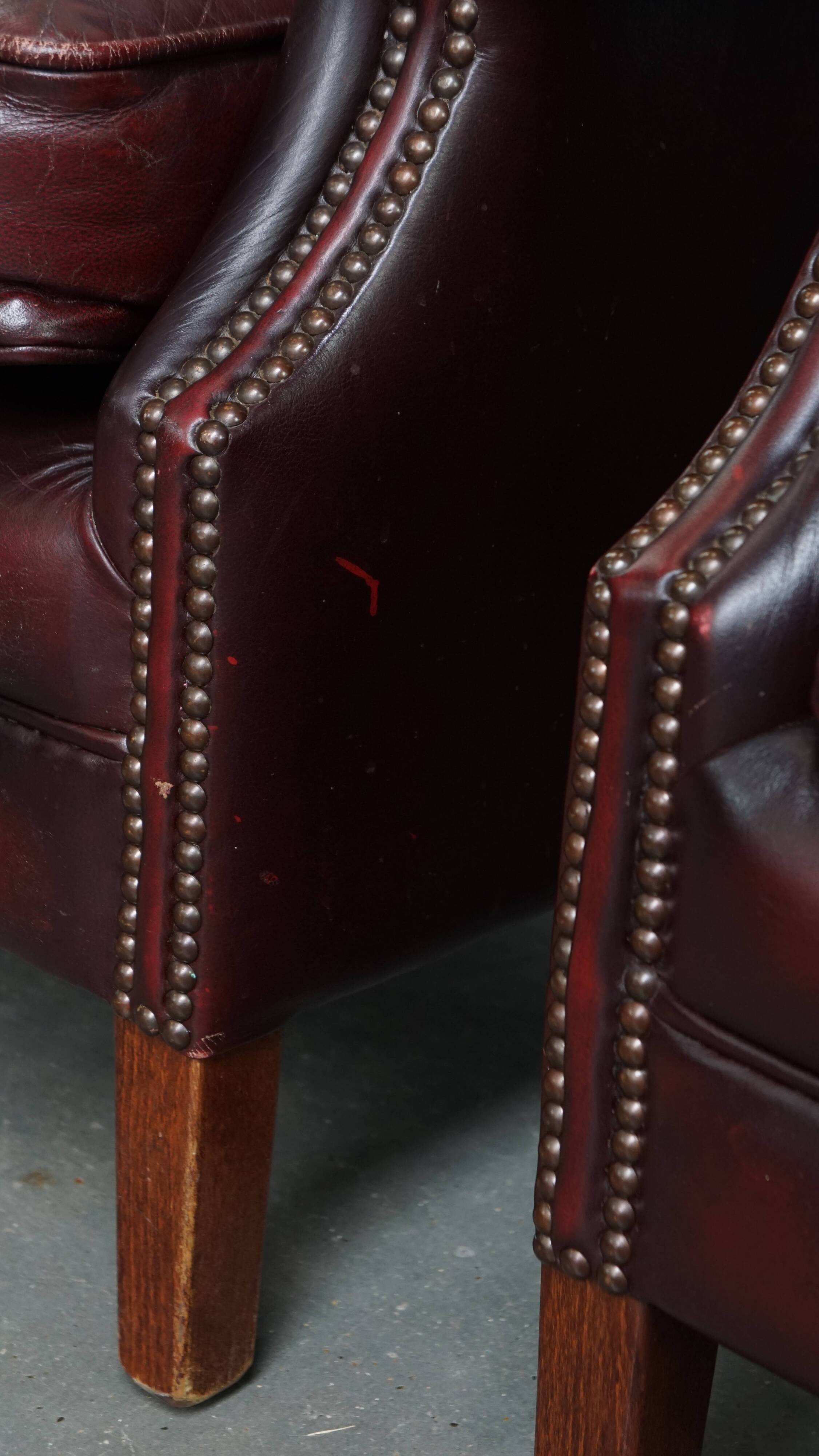 Set of 2  Cowhide Leather Wingback Chairs in English Style