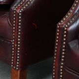 Set of 2  Cowhide Leather Wingback Chairs in English Style