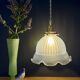 Vintage blue glass pendant light