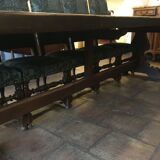 Monastery table - 9 chairs and 2 Louis XIII oak armchairs.