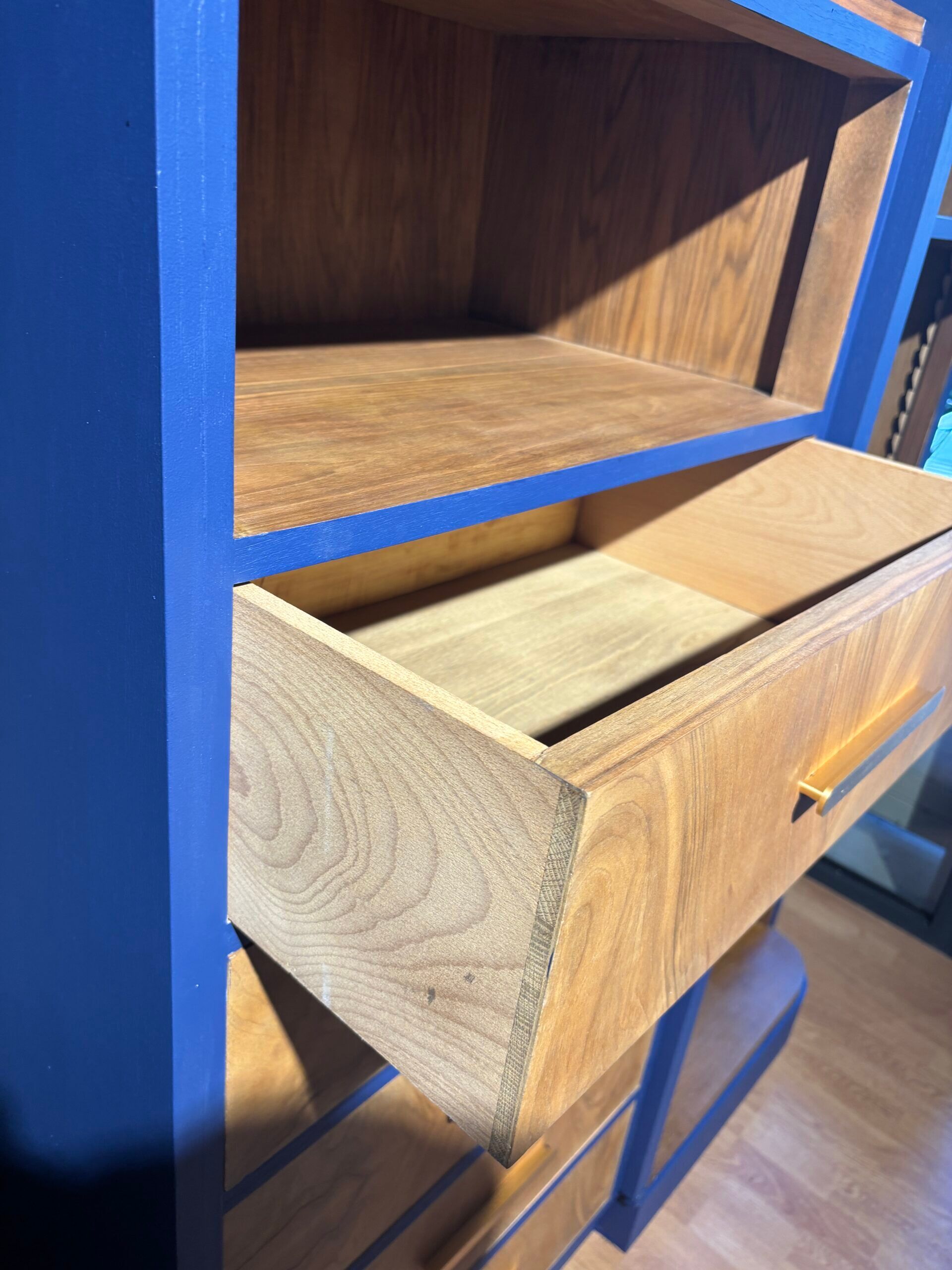 Asymmetrical midnight blue wardrobe