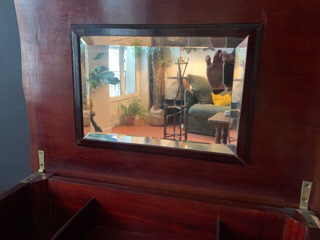 Workers' table Art Nouveau marquetry