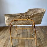 Wicker and bamboo crib 1930s 1940s