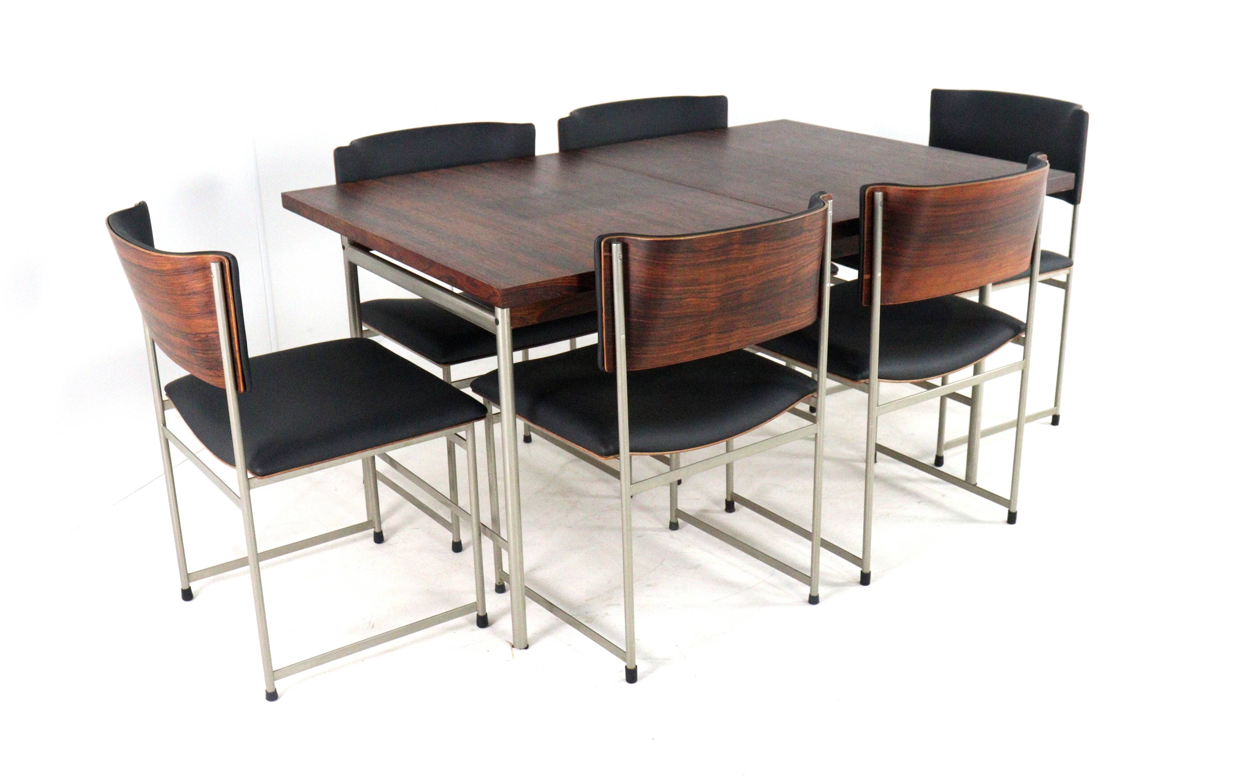 Pastoe SM08 dining table + 6 chairs - dutch design - mid century modern