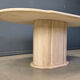 Vintage oval travertine dining table, 1970s