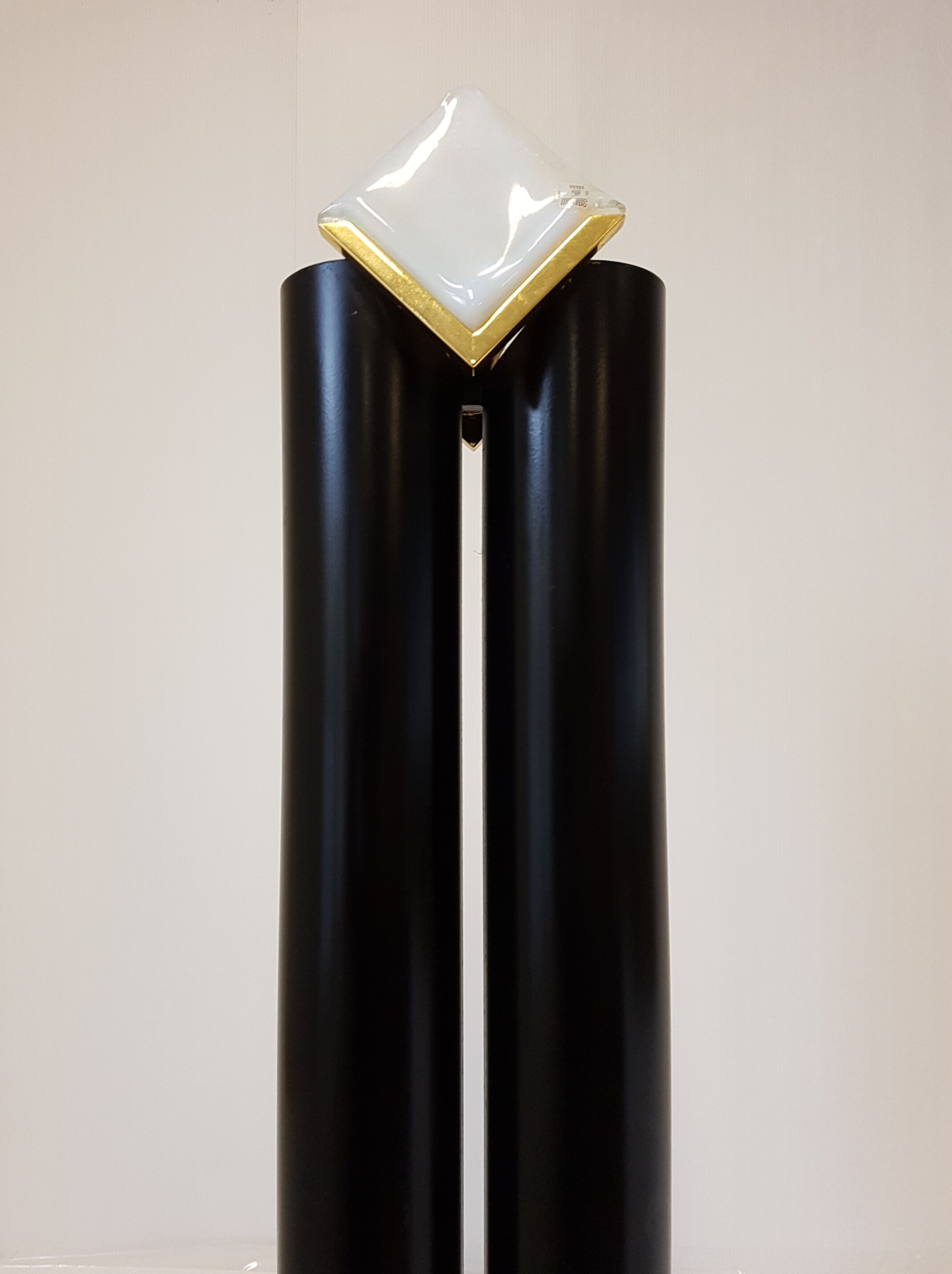 Lampadaire italien en Murano et acier 1970