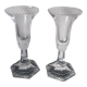 Pair of glass roshental candle holders
