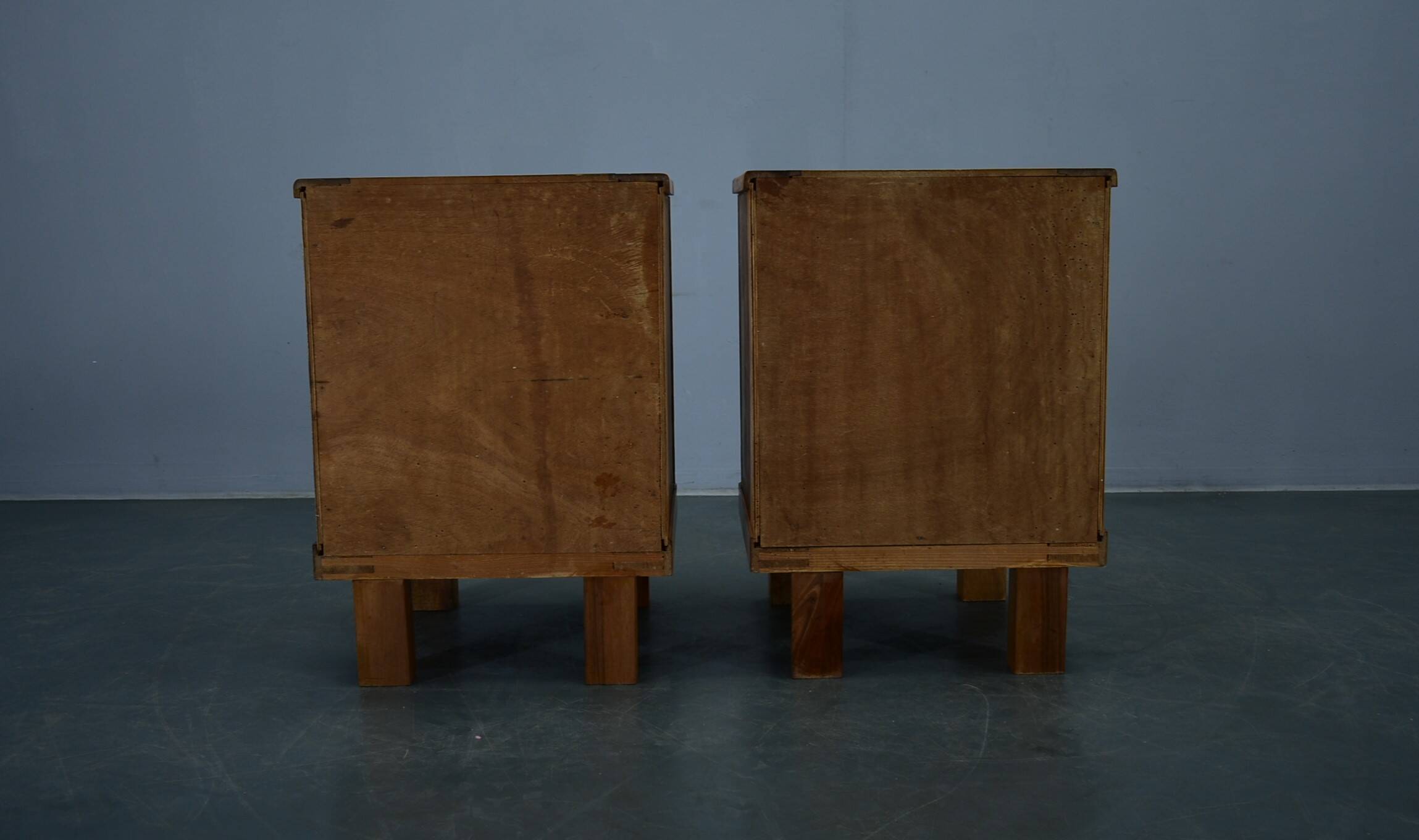 1935s pair of rare Art Deco bedside tables, Czechoslovakia