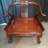 Pair of Chinese armchairs made of exotic wood