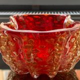 Murano empty bubbled pocket tinted red and gold