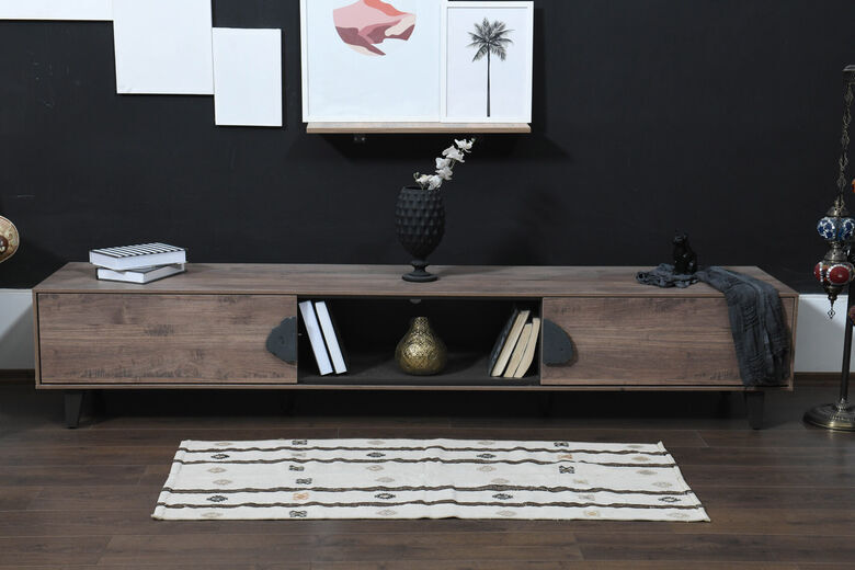 Flat vintage kilim hallway rug