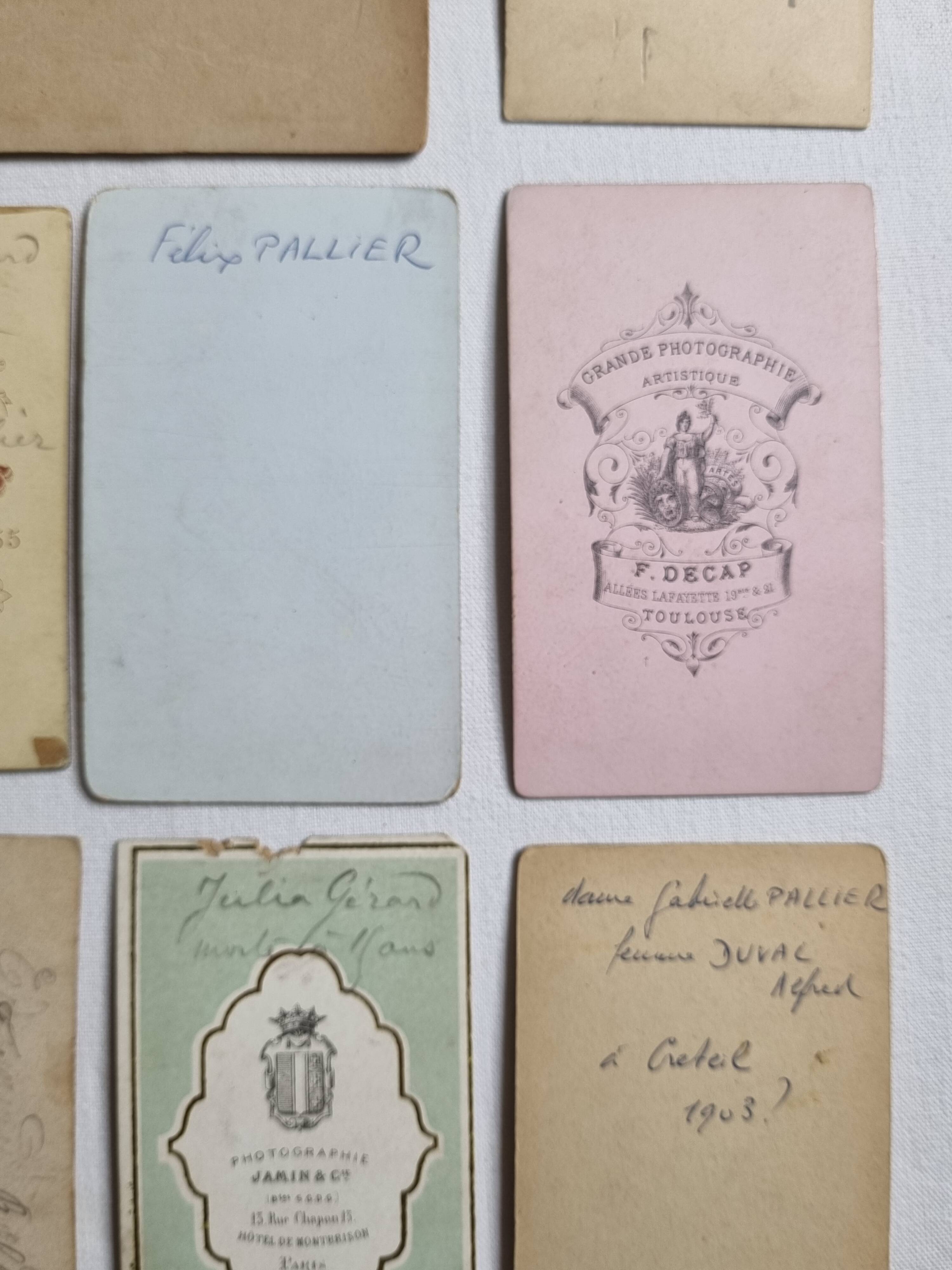 Set of 21 old photographic portraits from the end of the 19th century to the beginning of the 20th century