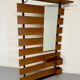Scandinavian design teak wall unit with entrance door from the 70s