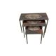Ensemble de 3 tables gigognes vintage / tables d'appoint avec céramique