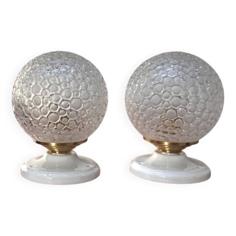 Pair of vintage globe wall lights