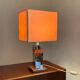 Vintage table lamp chrome and wood seventies