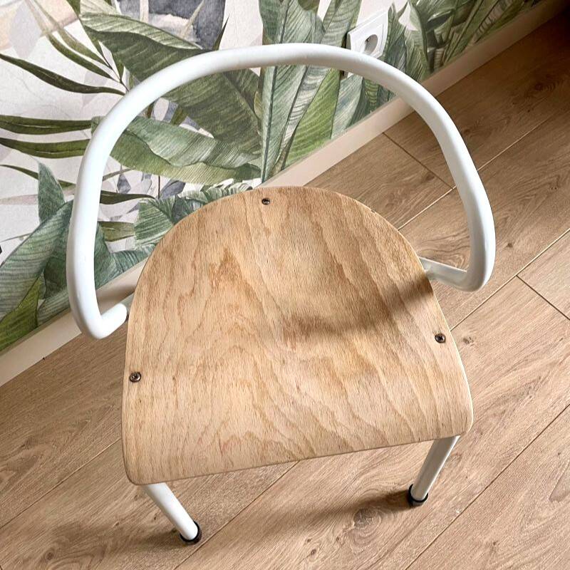 HITIER vintage wood & white children's school chair