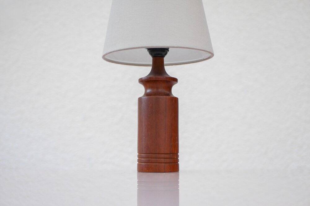 Large mid-century modern Danish teak table lamp