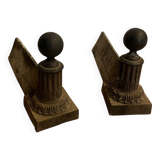 Pair of cast iron ball andirons