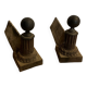 Pair of cast iron ball andirons