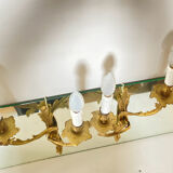 St Louis XV wall lights in solid gilded bronze with curved branches