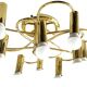 Brass suspension Mid-century 10 arms by Honsel Leuchten