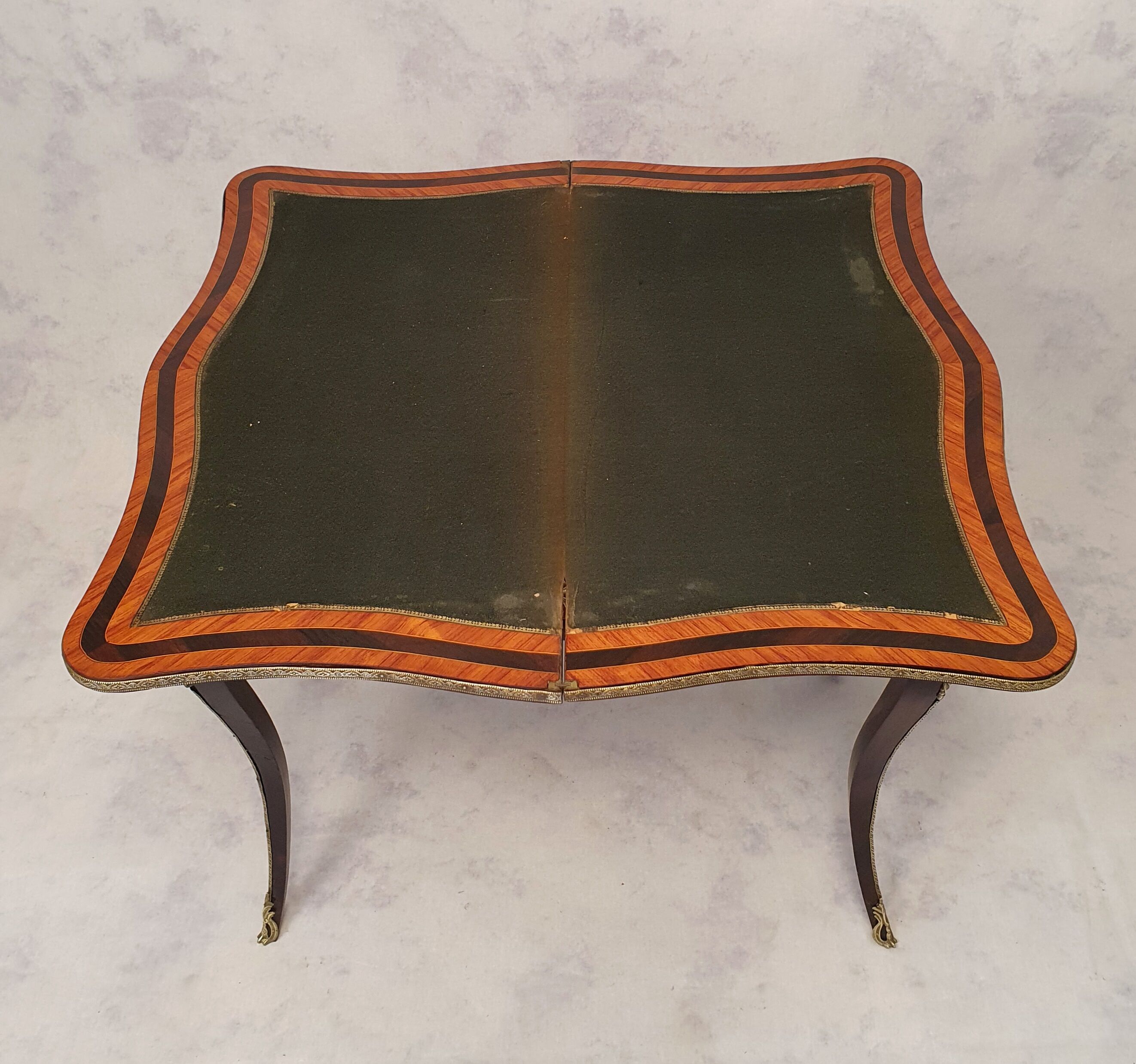 Louis XV Napoleon III Games Table - Marquetry - Bois De Rose - Palissandre - 19th
