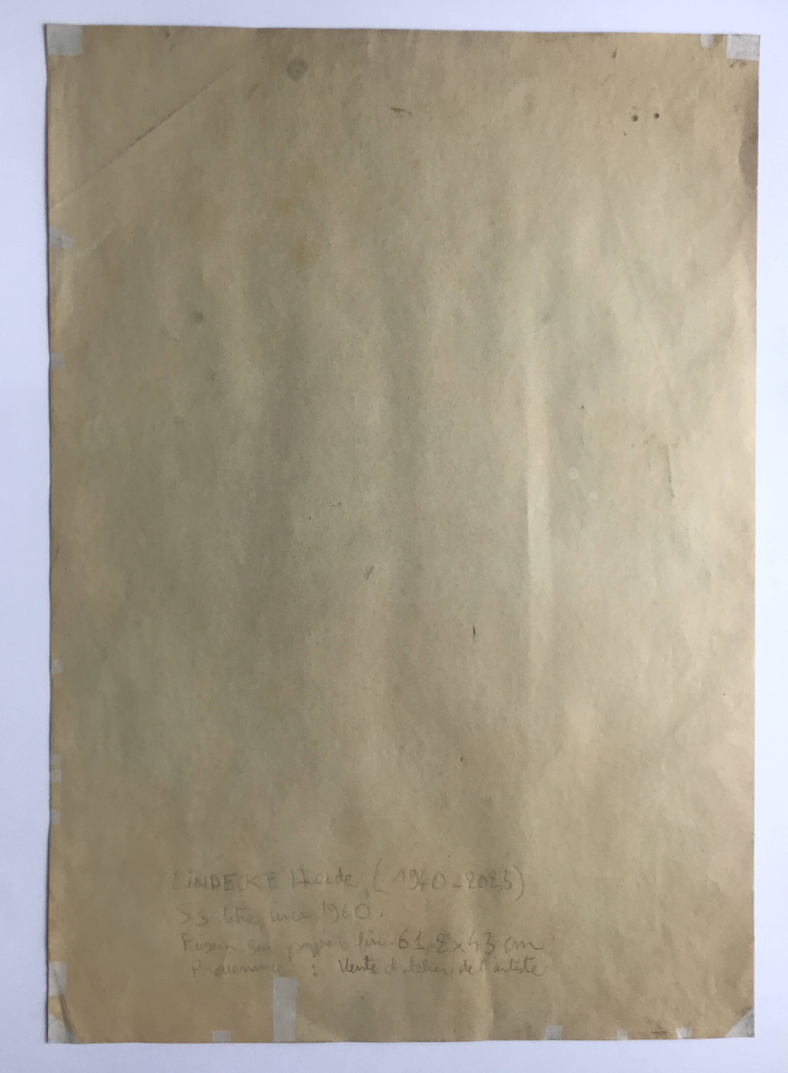 heide lindecke, untitled, circa 1960-70. charcoal on paper