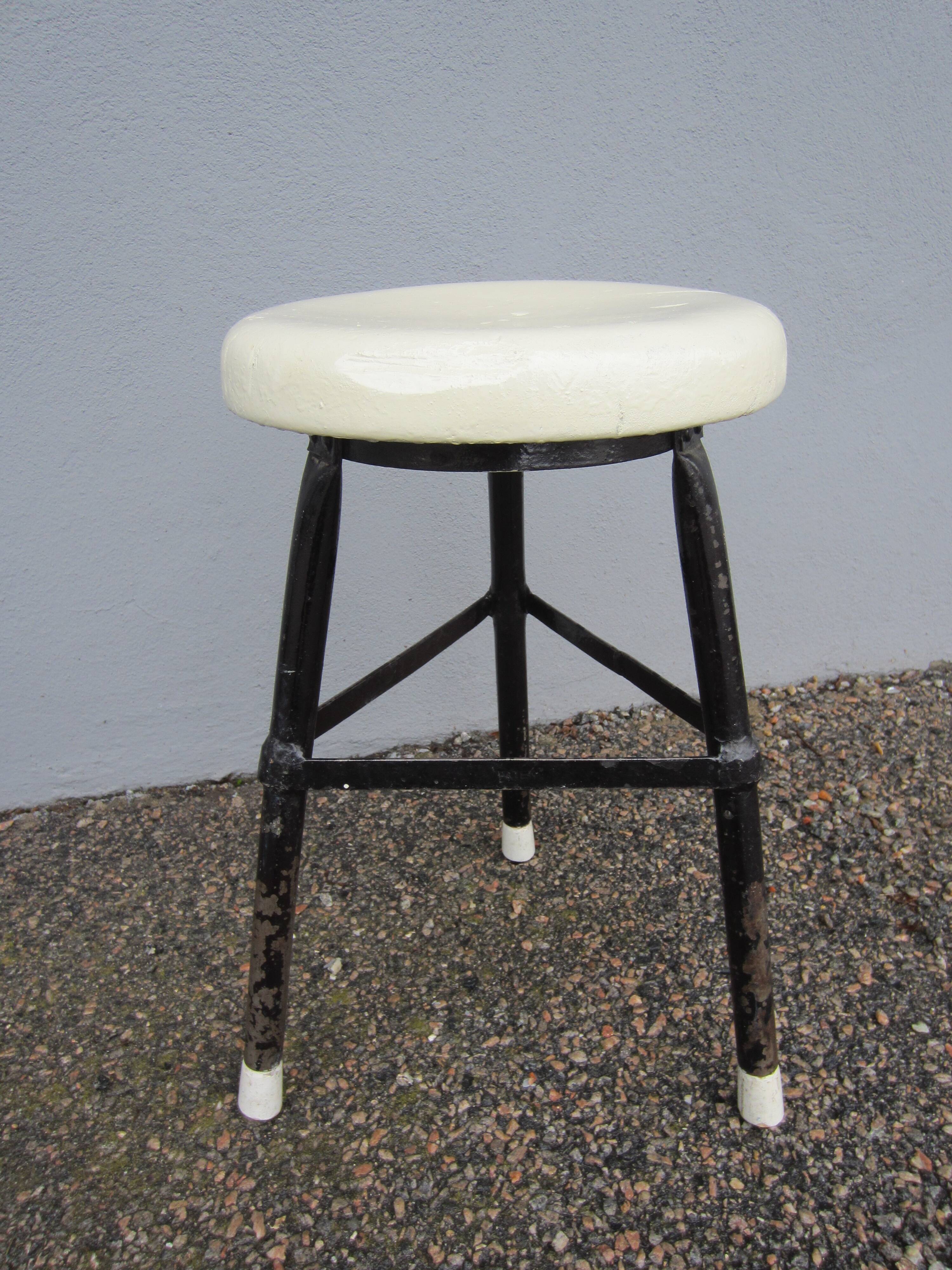 Scandinavian industrial stool from the 1930s.