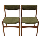 1960s Pair of  Danish Teak Dining Chairs, Restored