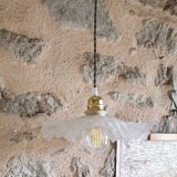 Opaline pendant light, khaki twisted cables
