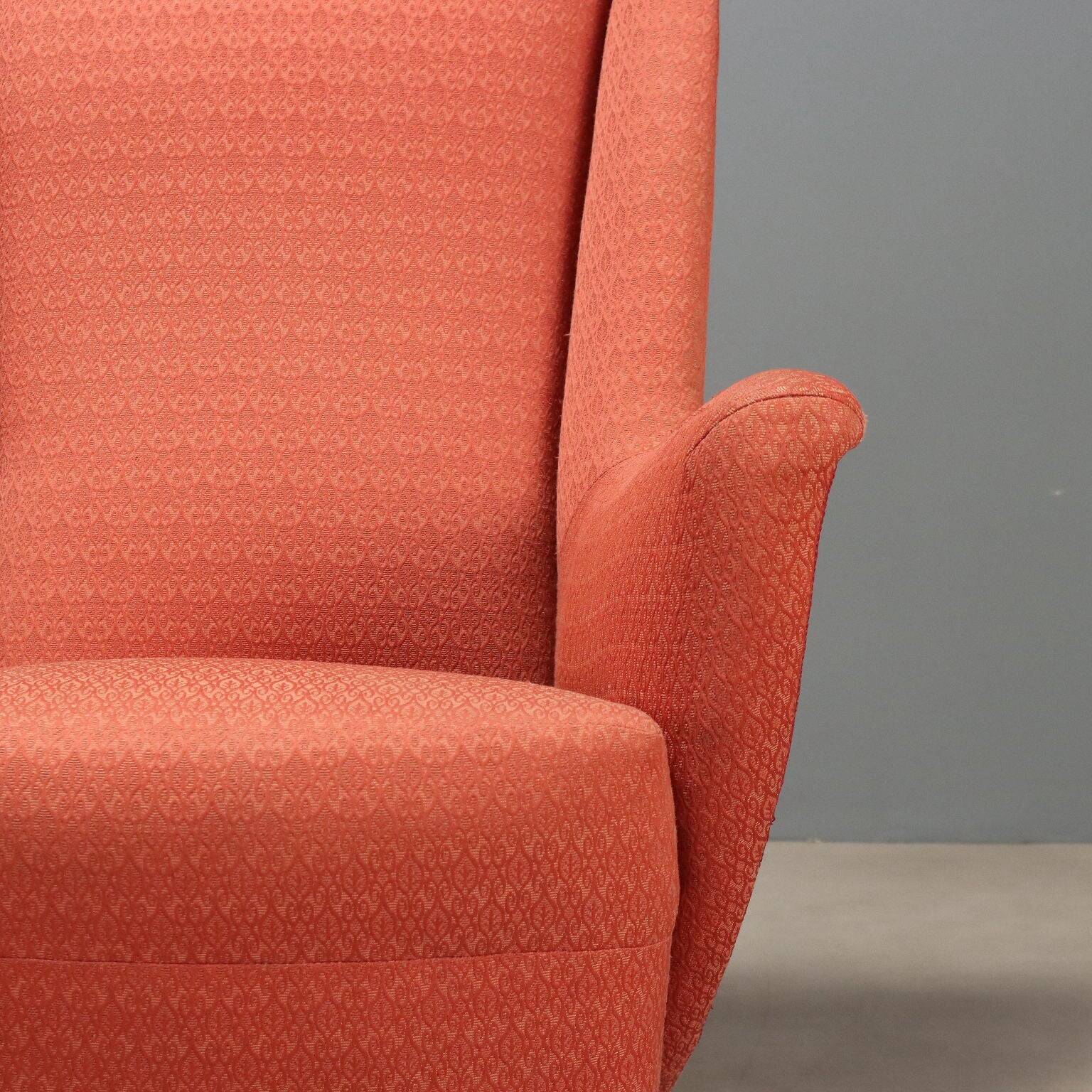 Pair of vintage fabric armchairs from the 1950s.