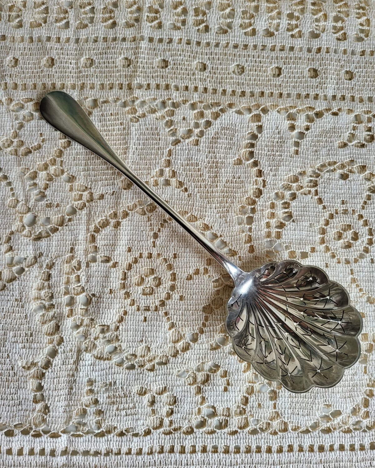 Silver-plated sugar spoon