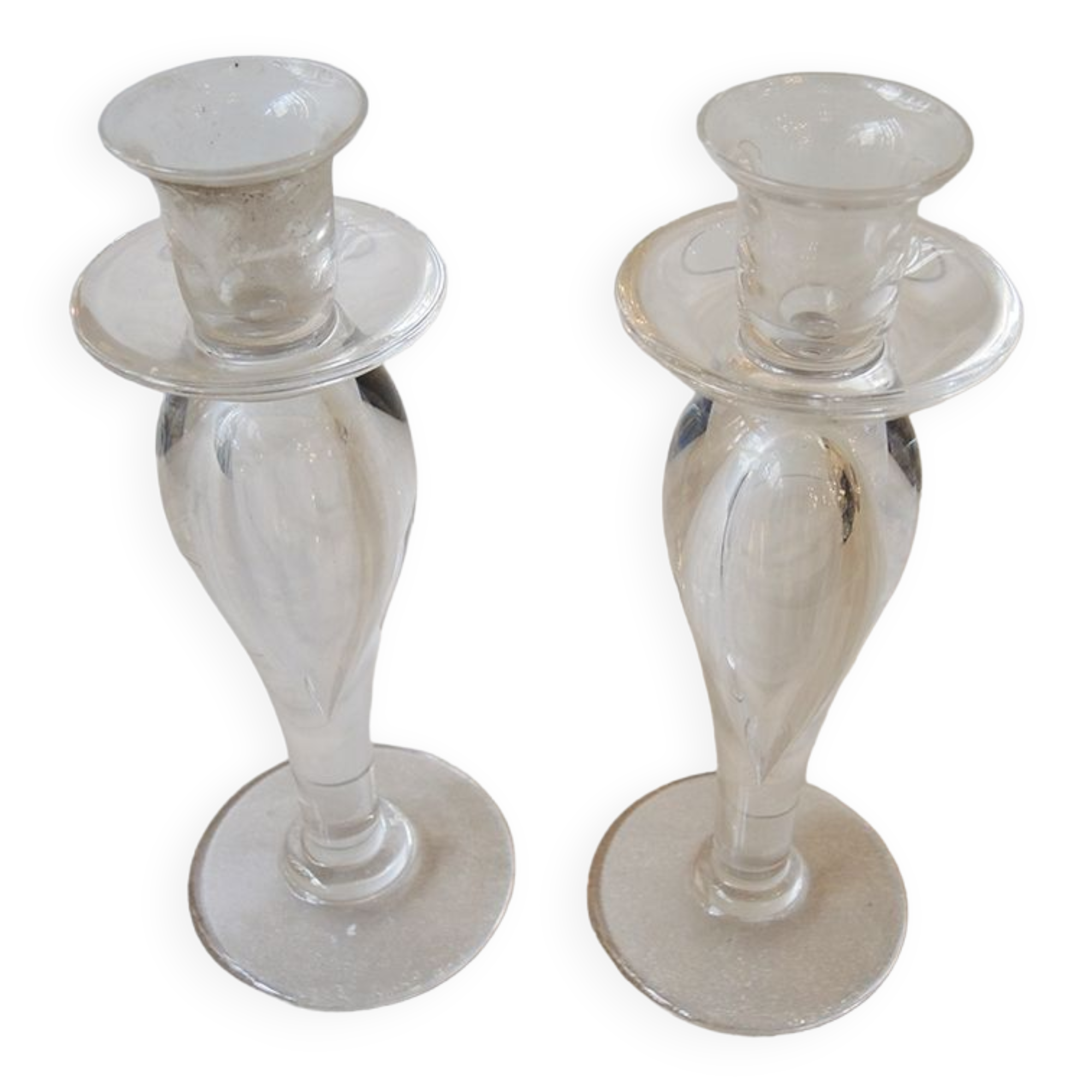 Pair of St Louis crystal candlesticks