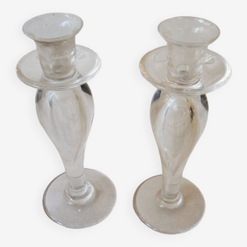 Pair of St Louis crystal candlesticks