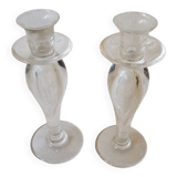 Paire bougeoirs en cristal St Louis