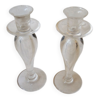 Pair of St Louis crystal candlesticks