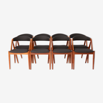 8 Kai Kristiansen dining chairs, model 31, Denmark, 1960s Vintage, Teak