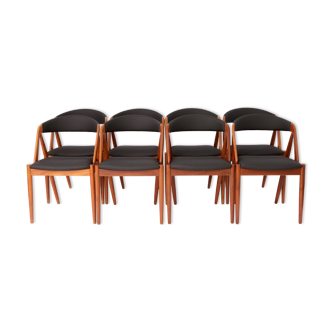 8 Kai Kristiansen dining chairs, model 31, Denmark, 1960s Vintage, Teak