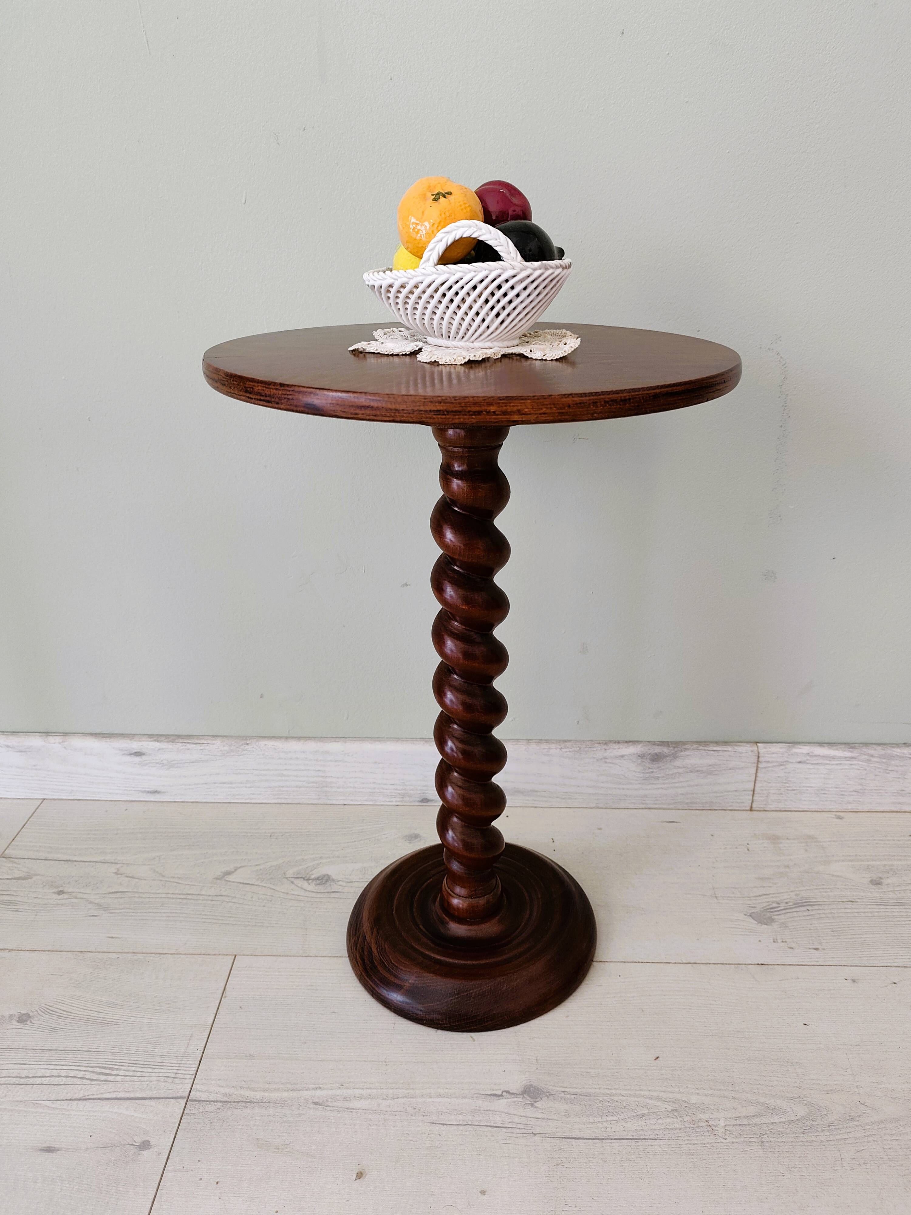 Antique solid wood side table