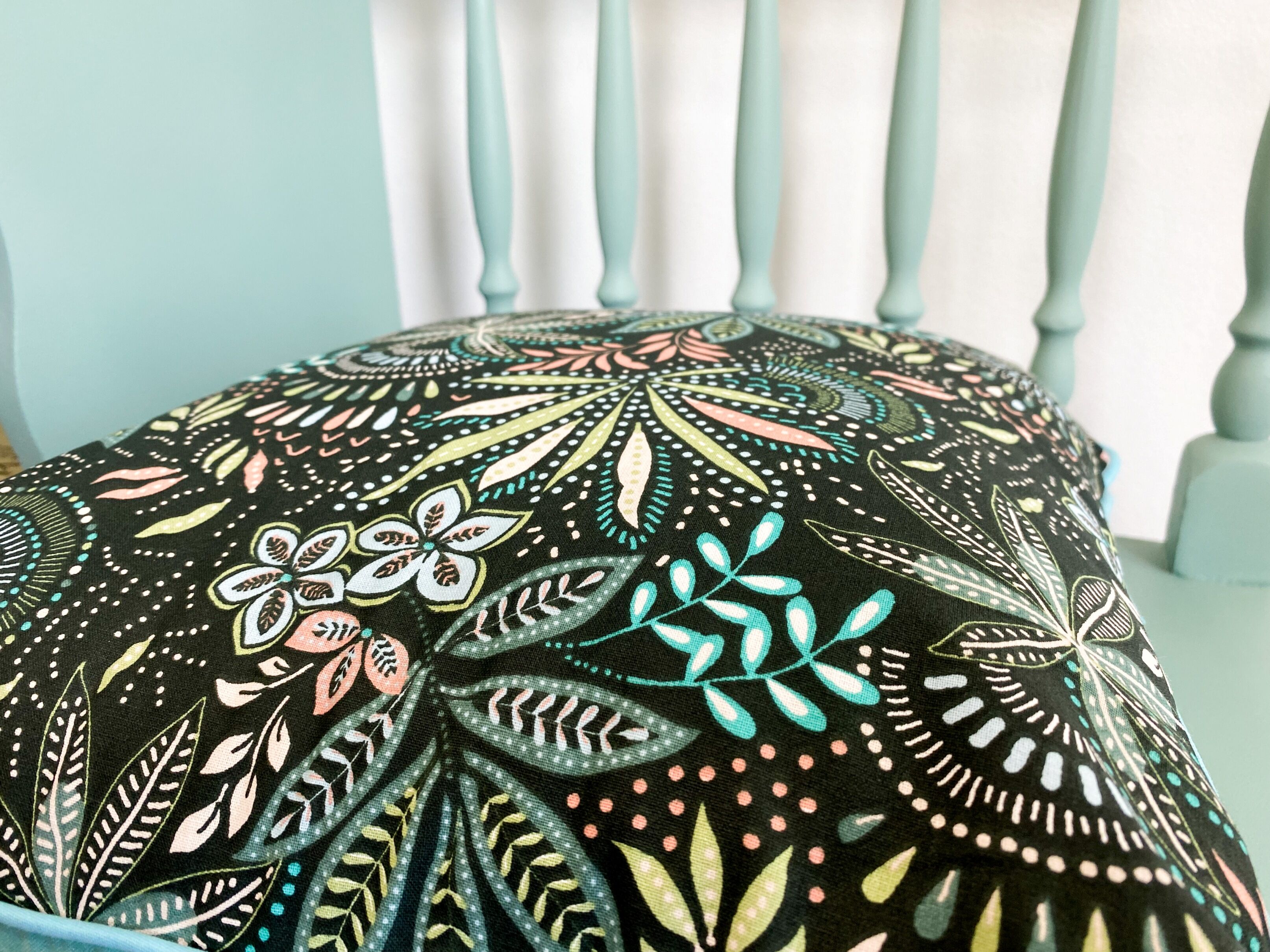 Restyled green phone bench and cushion