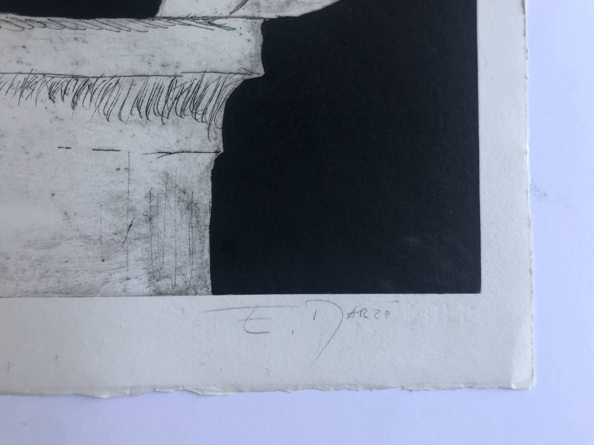 Emile marzé, untitled, 1982. original engraving signed in pencil.