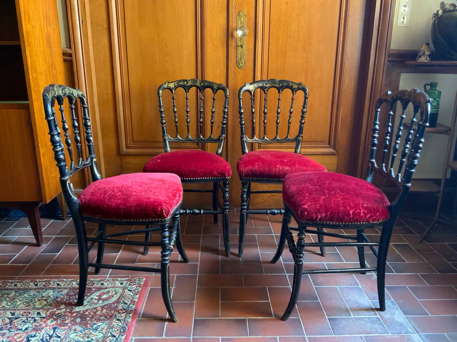 Black and gold Napoleon III chairs