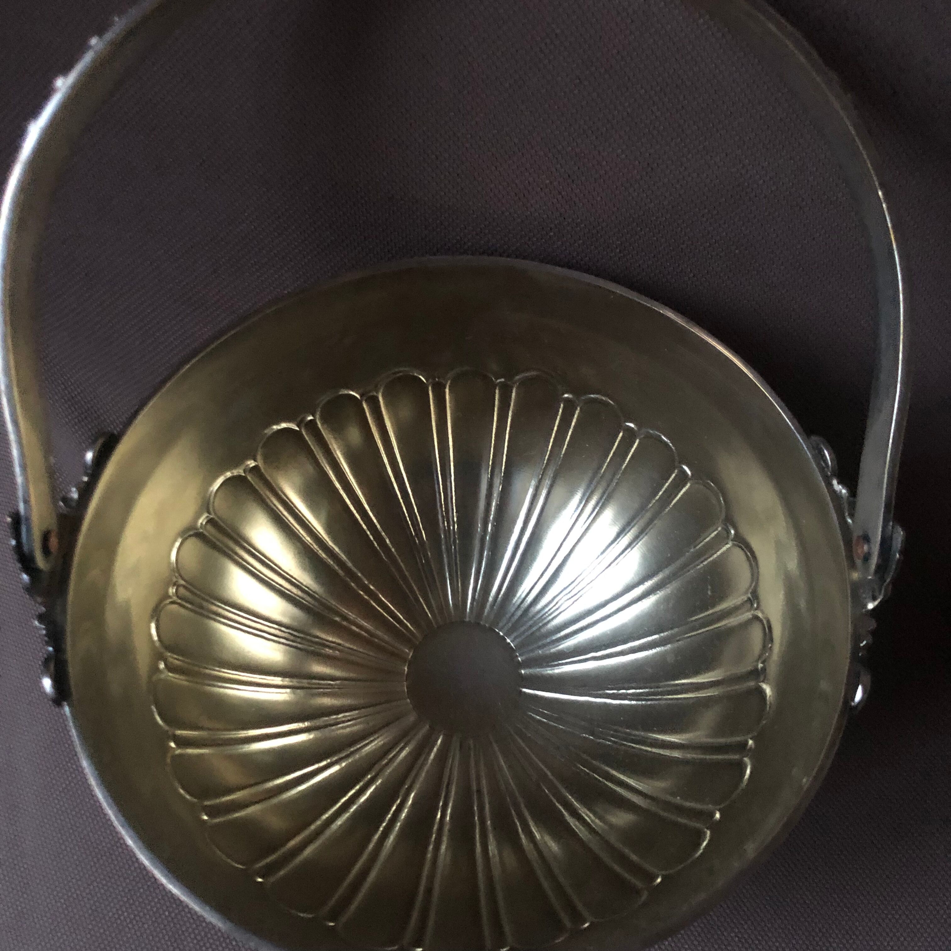 Silver metal empty pocket cup