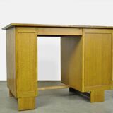 Small vintage oak writing desk, handmade in the 1930s in the Netherlands