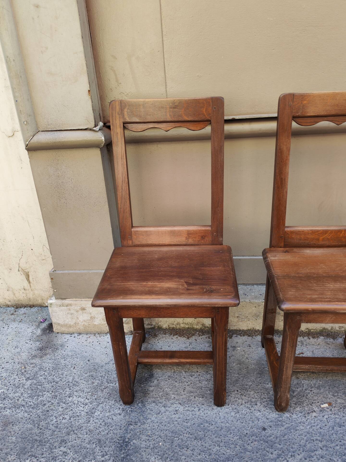 Pair of Lorraine chairs in raw wood